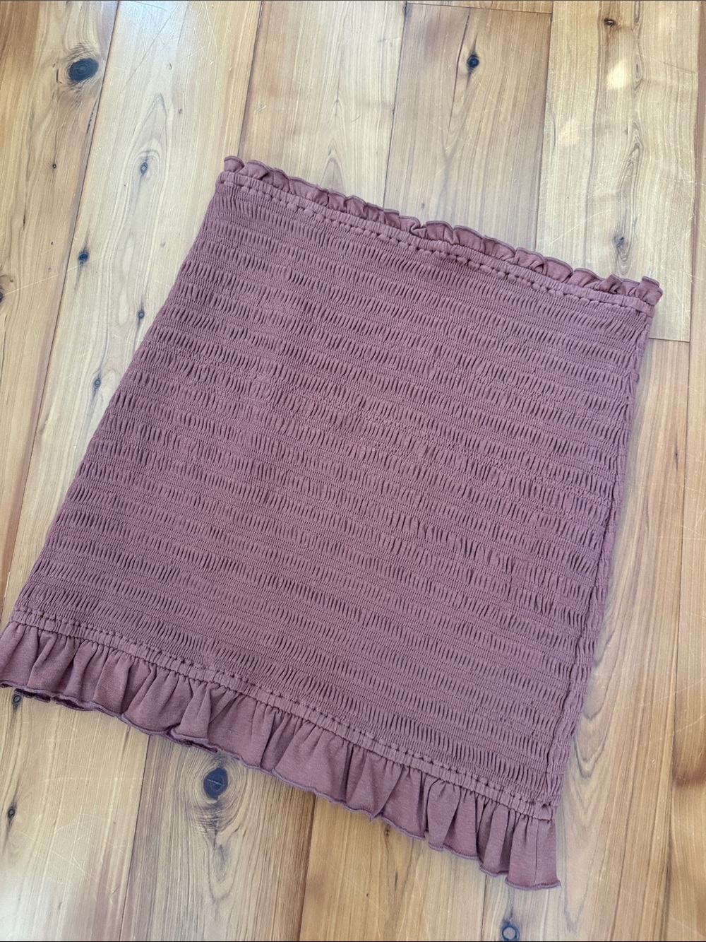 Bailey rose large smocked Skirt in Terracotta